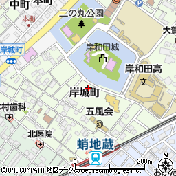 大阪府岸和田市岸城町周辺の地図