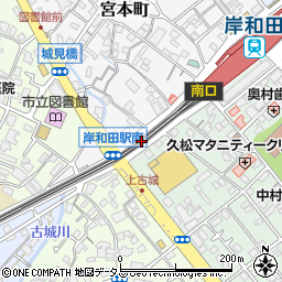 岸和田市市営　岸和田駅２号自転車駐車場周辺の地図