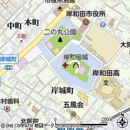 岸和田城周辺の地図