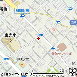 岸和田別所郵便局周辺の地図