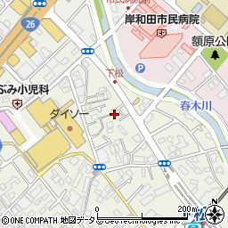 大阪府岸和田市下松町1丁目周辺の地図