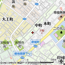 大阪府岸和田市中町周辺の地図