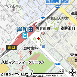 南海岸和田駅前周辺の地図