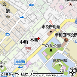 大阪府岸和田市本町5-12周辺の地図