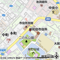 岸和田市役所市長公室　広報広聴課市民相談室周辺の地図