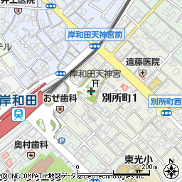 岸和田天神宮周辺の地図