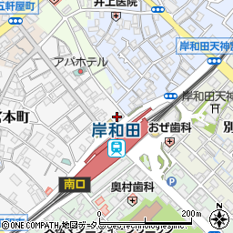 岸和田公証人役場周辺の地図
