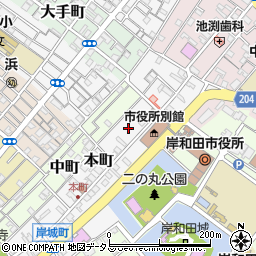 大阪府岸和田市本町5周辺の地図
