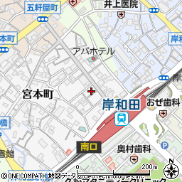 大阪府岸和田市宮本町周辺の地図