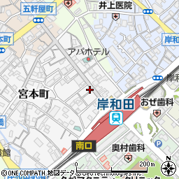 寿司居酒屋や台ずし 岸和田駅前町周辺の地図