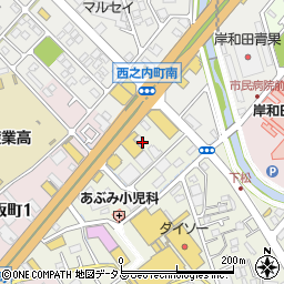 大阪府岸和田市下松町1丁目5周辺の地図
