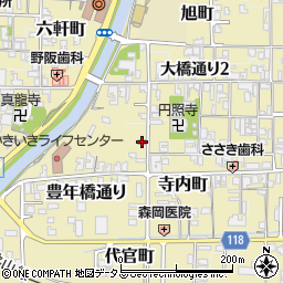 御所寺内郵便局周辺の地図