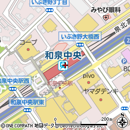 大阪府和泉市周辺の地図