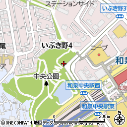 中央公園トイレ１周辺の地図