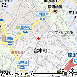 大阪府岸和田市宮本町24周辺の地図