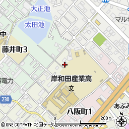 大阪府岸和田市別所町3丁目32-2周辺の地図