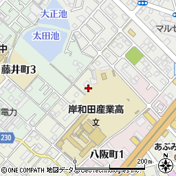大阪府岸和田市別所町3丁目32-3周辺の地図