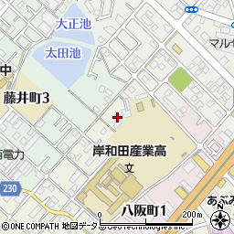 大阪府岸和田市別所町3丁目32-7周辺の地図