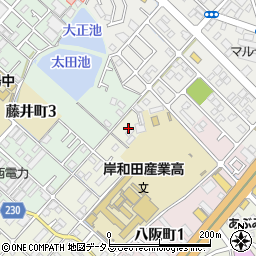 大阪府岸和田市別所町3丁目32周辺の地図