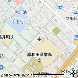 大阪府岸和田市別所町3丁目32-24周辺の地図