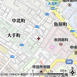 大阪府岸和田市中北町4周辺の地図