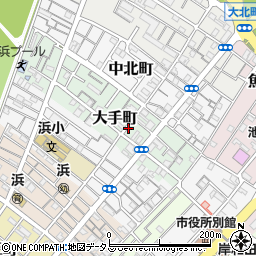 大阪府岸和田市大手町周辺の地図