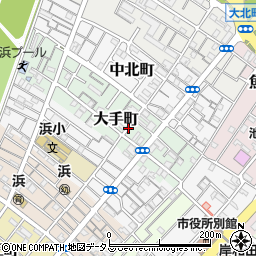 大阪府岸和田市大手町周辺の地図