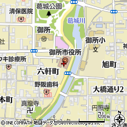 奈良県御所市周辺の地図