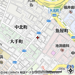 大阪府岸和田市中北町周辺の地図