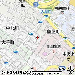 大阪府岸和田市中北町2-2周辺の地図