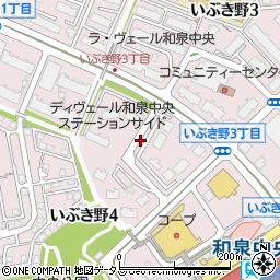大阪府和泉市いぶき野周辺の地図