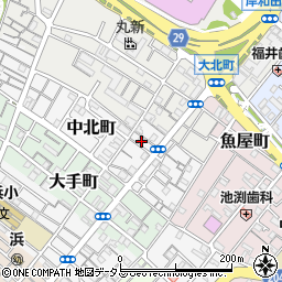 大阪府岸和田市中北町8-7周辺の地図