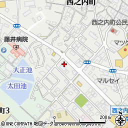 じゅうじゅう屋岸和田西之内店周辺の地図