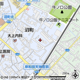 岸和田市立会館労働会館周辺の地図