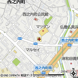 ココカラファイン岸和田西之内店周辺の地図