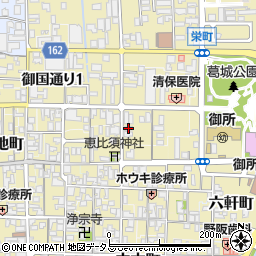 奈良県御所市ＪＲ御所駅前通り110-5周辺の地図