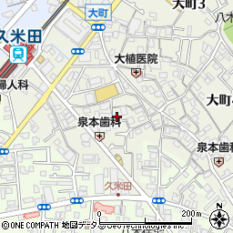 大阪府岸和田市大町周辺の地図