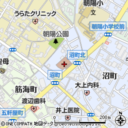 岸和田郵便局周辺の地図