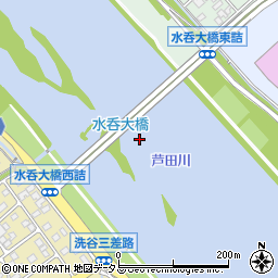 水呑大橋周辺の地図