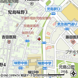晴れの国岡山農業協同組合　児島駅前支店周辺の地図