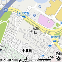 大阪府岸和田市大北町周辺の地図