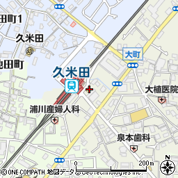 ファミリーマート久米田駅前店周辺の地図