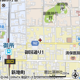 奈良県御所市御国通り1丁目周辺の地図