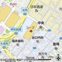 ダイソーコープ岸和田店周辺の地図