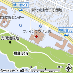 大阪府立障がい者交流促進センター体育館（ファインプラザ大阪）周辺の地図