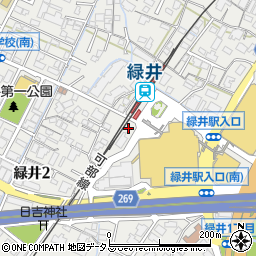 緑井駅前駐輪場周辺の地図