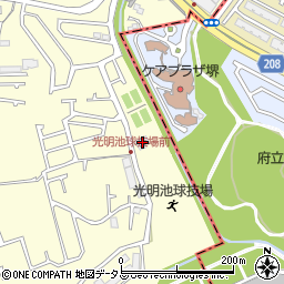 和泉市立　光明池球技場周辺の地図