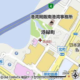 〒596-0014 大阪府岸和田市港緑町の地図