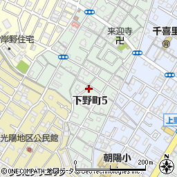大阪府岸和田市下野町5丁目周辺の地図