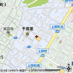 大阪府岸和田市上野町西周辺の地図